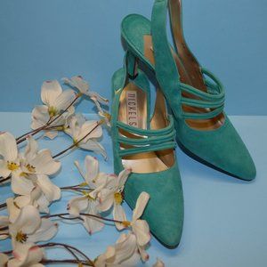 Nickels Plush Aqua Dress Heels for Women